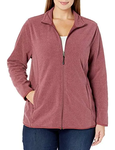 Amazon Essentials Women's Full-Zip Polar Fleece Jacket-Discontinued Colors, Burgundy Heather, Medium