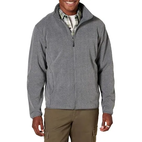 Amazon Essentials Men's Full-Zip Fleece Jacket-Discontinued Colors, Charcoal Heather, XX-Large