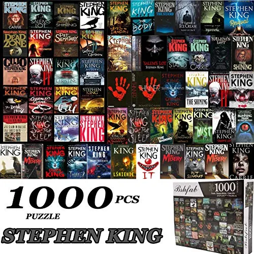 Stephen King Horror Novel Jigsaw Puzzles for Adults 1000 Piece 27.6×19.7inch Large Difficult Challenging Familiy Stress Reliever Games,Fun Kids Ages 12 and up Hobby Toys Puzzle Art Gifts